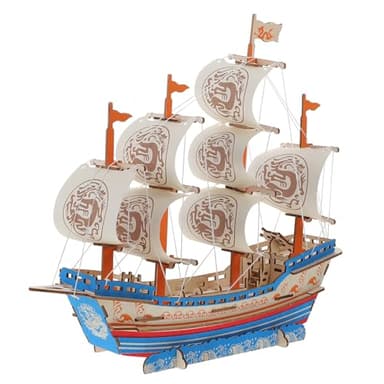 BCOATH Kit de Maquette de Bateau en Bois à Monter Soi-Même Puzzle 3D pour Adultes Kit de Loisirs Créatifs Décoration Intérieure Originale pour Salon et Bureau