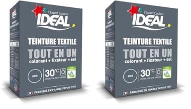Ideal Teinture Textile Tout en un 230 g Gris (Lot de 2)