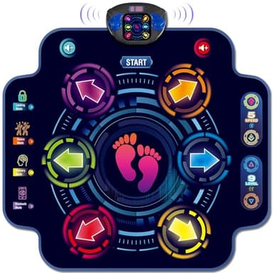 maysida Tapis de Danse Bluetooth pour Enfants, Jouet Fille 3-12 Ans, Tapis Danse Fille avec 6 Boutons, 9 Niveaux de Difficulté, 3 Modes, Cadeau Créatif pour Noël/Anniversaire (Filles 4-8 Ans)