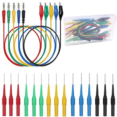 RUNCCI-YUN 20-en-1 Pinces De Test Multimètre avec Fiche Banane et Pince Croco (30cm) - Sonde D'essai 4mm pour Applications Automobiles