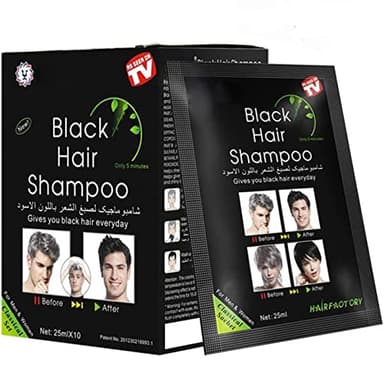 MQFORU - Teinture instantanée pour cheveux homme femme - Shampooing noir - Couleur noire - Simple à utiliser - Durée 30 jours - Ingrédients naturels