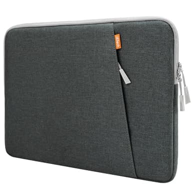 JETech Housse Ordinateur Portable pour 13-14 Pouces MacBook Air/Pro (M5/M4/M3/M2/M1) 2020-2025, 13-13,6 Pouces Notebook, Étanche Antichoc Pochette Sacoche avec Poche (Gris Foncé)