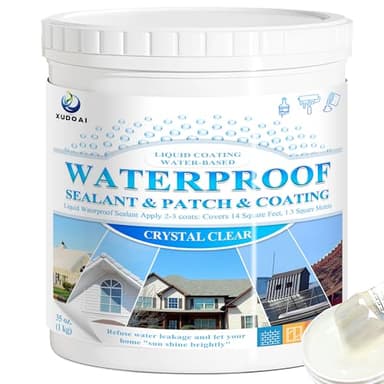 Étanchéité Liquide Transparent, XUDOAI 1Kg Resine Etancheite Agent de Revetement Impermeable, Agent Anti-Fuite Étanchéité Toiture Murs Intérieur & Extérieur Membrane d'Étanchéité Waterstop