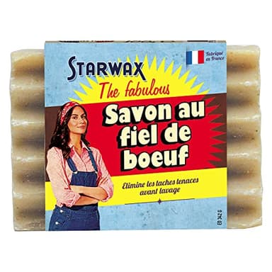 STARWAX FABULOUS Savon au Fiel de Boeuf - 100g - Idéal pour Éliminer Toutes les Taches Tenaces - Biodégradable à 99% - Sans Abîmer - Sans Colorant - Format Solide