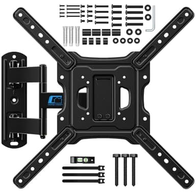 HOME VISION Support Mural TV 26-55 Pouces avec Extra Long Bras,Accroche TV Orientable et Inclinable, Fixation TV pour Petite Télévision/PC Écran Plat/Incurvé, Capacité de 40kg, VESA Max de 400x400