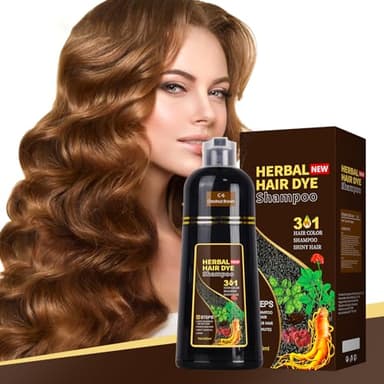 Shampoing Colorant,Shampoing Colorant Naturel Cheveux Blancs,Hair Dye Shampoo,Shampooing Teinture Instantanée pour Cheveux,Shampoing Colorant Noir,Shampoing Couleur,Teinture Cheveux (Marron Brun)