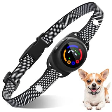 CAWJUG Collier Anti Aboiement Petit Chien Rechargeable, Super Fin et Léger, 3 Modes & 7 Niveaux de Sensibilité, Détection Intelligente des Aboiements, Étanche IP67 pour Petits Chiens