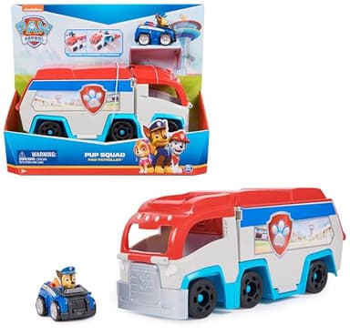 Paw Patrol - Pat Patrouille - Patrouilleur Pup Squad - Véhicule Figurine Chase - Voiture Figurine À Collectionner - Pat Patrouille Jouet - Voiture Enfant - Jouet Enfant 3 Ans Et +