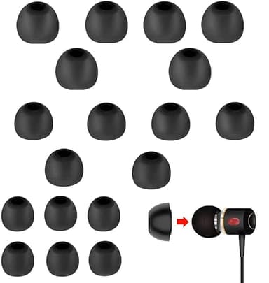 9 Paires Remplacement Écouteurs en Silicone Embouts d'oreilles, Embouts de Rechange pour Écouteurs Intra-Auriculaires, pour Bouchons d'oreilles de Rechange de Petite Taille, 3 Tailles (S/M/L)
