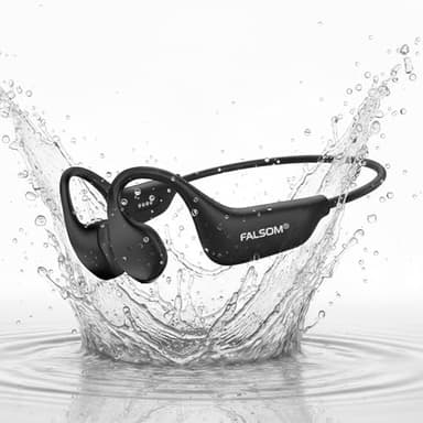 FALSOM NexOne Lite – Casque à Conduction Osseuse Étanche IP68, Bluetooth 5.4, Mémoire 16 Go, Autonomie 8,5H Casque Sport Oreille Ouverte Léger pour Natation, Vélo et Course, Écouteurs MP3
