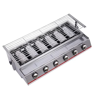 Barbecue à gaz en acier inoxydable 6 brûleurs – Parfait pour la cuisine en plein air à la maison, les réunions de famille, les barbecues et les restaurants
