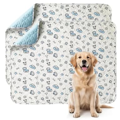Tapis Éducateur pour Chien Lavable Réutilisable, Lot de 2 (45x60CM), Tapis Ultra Absorbant Anti-Fuites et Antidérapant, Convient aux Chiens, Chats, Cochons d'Inde et Lapins