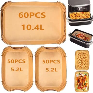 160pcs papier cuisson air fryer ninja 10,4l, Papier Cuisson pour Ninja Foodi Flex Air Fryer AF500EU,Doublure en Papier Jetable Air Fryer Accessoires For Ninja AF500EU (160pcs)