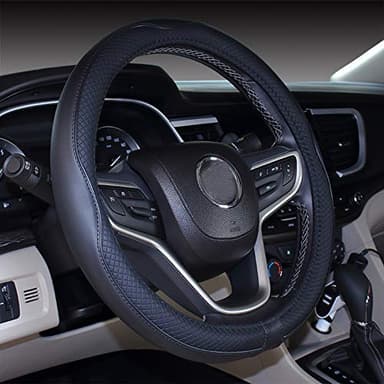 Mayco Bell 2019, Nouveau Couvre-Volant en Cuir Microfibre Noir pour Prius Civic (Noir, 35-36.25 cm)