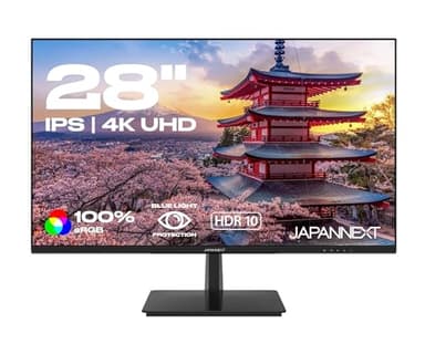 JAPANNEXT Ecran PC 28" IPS 4K UHD (3840x2160) | Technologie HDR | Inclinaison réglable Haut-parleurs intégrés Compatibilité VESA | sRGB 100% G-Sync/FreeSync | Garantie 2 Ans | JN-IPS2802UHDR
