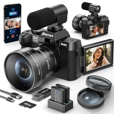 Monitech 48MP Appareil Photo numérique pour la Photographie 16x Zoom numérique 5K caméra vidéo pour la Photographie vlogging caméra pour Youtube avec Carte SD 32gb,S100 Videocamera