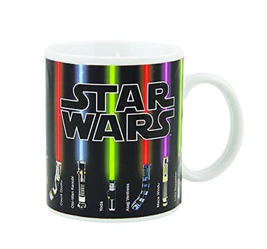Tasse Star Wars avec Sabre Laser Qui Change de Couleur au Contact de la Chaleur - Multicolore