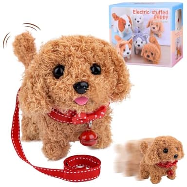 Pipihome Chien Robot Jouet Enfant, Peluche Jouet Interactif Chien, Jouet Chien Interactif avec Marche, Aboiement, Queue, pour 2 3 4 5 6 7 8 Ans Filles Garçons Cadeau