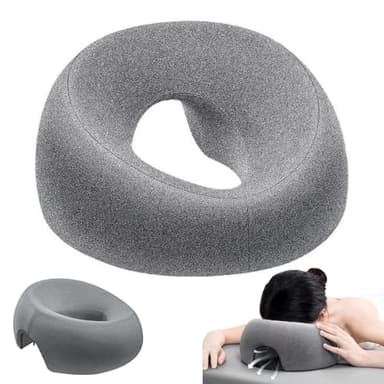 HOVCEH Oreiller de Massage Face vers Le Bas, Oreiller de Massage Spa, Oreillerde Massage pour Le Visage, Oreillerde Massage pour Table de Massage de Salon, Noyau en Mousse à Mémoire de Forme（Gris）