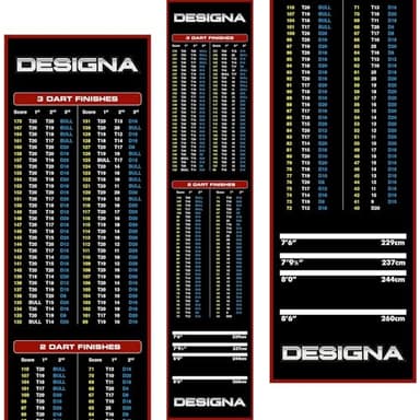 Designa Darts Tapis de fléchettes antidérapant avec motif à carreaux | Plusieurs couleurs et tailles (rouge, 60 cm)