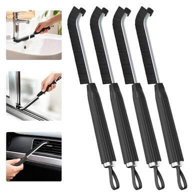 Oderra Brosses De Nettoyage À Poils Durs, 3 mm Brosse À Joint Carrelage Et Brosse Joint Salle De Bain pour Fentes Et Coins Étroits dans Douche Et Cuisine（4 Pièces Noir）