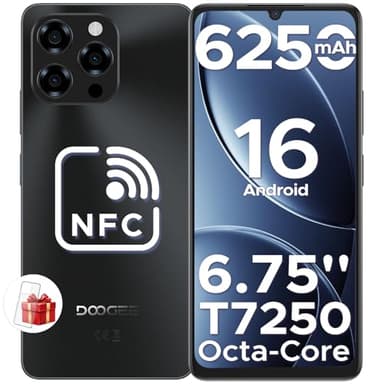 DOOGEE Note 58 Smartphone Pas Cher Android 16,32 Go (8 Go RAM)+128 Go ROM/TF 2TB Telephone Portable Pas Cher,6250mAh Telephone,Unisoc T7250 Smartphone,6.75" HD,16MP+8MP,NFC/Widevine L1/4G SIM/Face ID