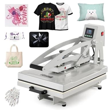 CREWORKS Autopress 40x50cm Machine de Presse à Chaud Automatique 2200W avec Base Coulissante Transfert de Chaleur à Domicile pour T-shirts Sacs Tapis de Souris Cadeaux Charité Entreprise