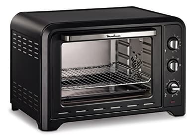 Moulinex Optimo OX484810 - Four à convection de 39 L, 6 modes de cuisson avec thermostat jusqu'à 240 ° et minuterie jusqu'à 120 minutes, plaque de cuisson et grilles réversibles, design compact