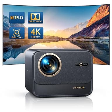 【Netflix Certifié/Dolby】 Vidéoprojecteur 4K WiFi Bluetooth, 30000 Lumens Auto Focus/Keystone Projecteur WiFi Full HD 1080P WiMiUS Vidéoprojecteur WiFi Scellé Anti-Poussière pour TV Stick/PS5 HDMI USB