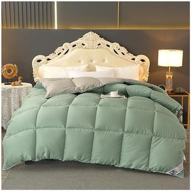 ZTGL Couette 220x240, HôTel Couette en Duvet d'oie et Plume d'oie Couette, 2 Personnes Couette pour 4 Saisons, Couette en Duvet Queen Feather Quilts Hiver Couette TrèS Chaude,D,200X230cm(4kg)