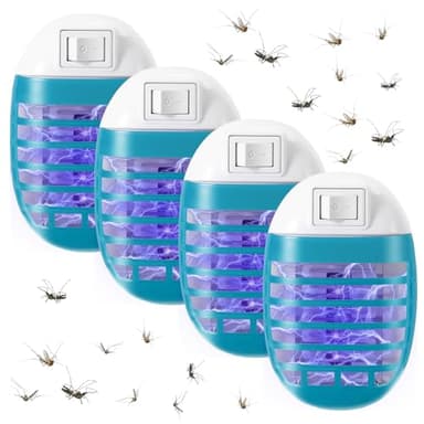 Winload Lampe Anti-moustiques Electrique Paquet de 4, Anti-Moustique Intérieur, Non Toxique, Prise Anti Insectes Electrique, Moustique Tueur avec UV Lampe pour Insectes, Moustiques, Mouches