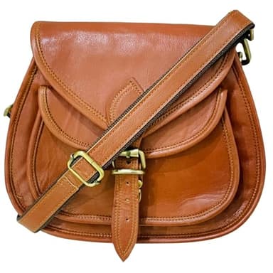 URBAN LEATHER Sac À Bandoulière Vintage En Cuir Véritable Fait À La Main Pour Femme, Marron, 25,4 Cm