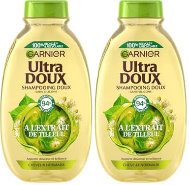 Garnier Ultra Doux Shampooing Douceur tilleul 300 ml (Lot de 2)
