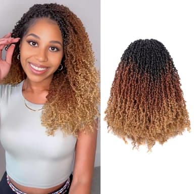 Yanky 8 Inch Senegalese Twist Braids - 8 Packs (30 Strands/Pcs) Pre-twisted Curls Extension de Cheveux Synthétiques Spring Twist Crochet Hair for Black Women