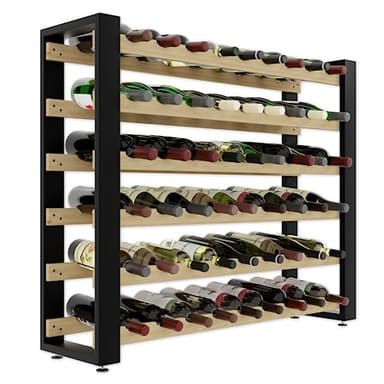 Lenmar Série RW Casier à vin en bois pour bouteilles, étagère de cave LOFT 54M, 84,5 x 104 x 27, 54 bouteilles