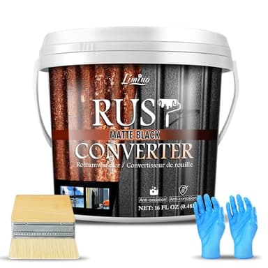 Convertisseur de Rouille - Peinture Antirouille et Apprêt Métal Noir - Dissolvant de Rouille, Effet Anti-Rouille Durable, Peinture Inhibiteur de Rouille pour Voitures et Surfaces Métalliques (473ml)