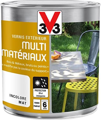 V33 Vernis extérieur multi matériaux incolore mat 0,5L