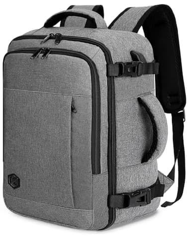 VANKEV Sac à Dos Voyage Cabine Avion 45x36x20 pour Easyjet 30L Bagage à Main Homme Femme sous Siège Cabine Valise Cabine Sac à Dos pour Ordinateur Portable 15.6 Pouces Gris