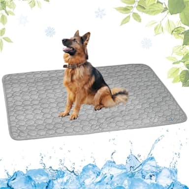 LEZUAN tapis Rafraîchissant Portable, Lavable, Tapis Animaux de Compagnie Auto-Refroidissant pour l'été (Gris, 70x100cm)
