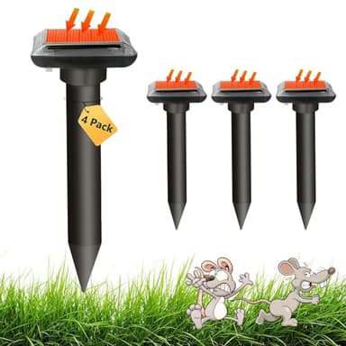 Lot de 4 répulsifs solaires Anti-Taupes - Répulsif Contre Les Taupes - Répulsif Contre Les campagnols - Répulsif à ultrasons - Répulsif Solaire Contre Les Taupes