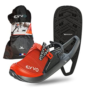 EVVO - Originale - Raquette à Neige Made in France avec Semelles Cloutées Michelin®, Fixations Réglables, pour Homme et Femme avec Sac de Transport Inclus, Tout Terrain, Randonnée Neige