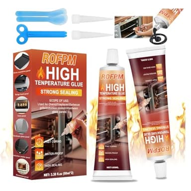 Colle Haute Temperature Noir, Supporte Jusqu'à 600 °C, Silicone Haute Temperature, Mastic Refractaire Poele A Bois, Convient Aux Vitre Four, Foyers, Voiture, Brique, Carrelage, Cheminées