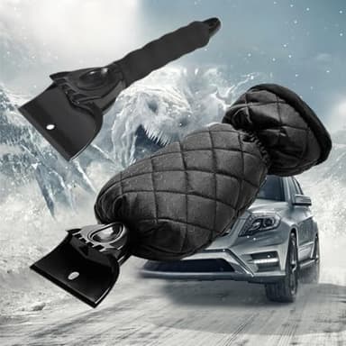 FairyPeach Grattoir Glace Voiture avec Gant, Gratte Glace Voiture Professionnel, Grattoir à Glace avec Gant Raclette Pare Brise, Raclette Grattoir Pare Brise Voiture Gant Doux Durable, Grattoir Vitre