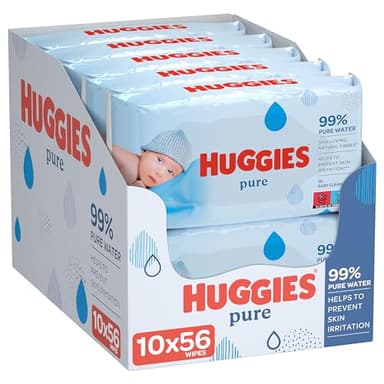 Huggies Pure 560 Lingettes Bébé pour Peau Sensible x 10