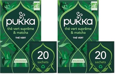 Pukka thé vert matcha suprême bio 20 sachets (Lot de 2)