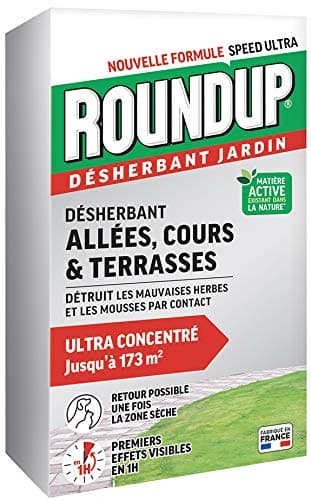 ROUNDUP R400ATN Désherbant Concentré Cours, Allées Action 2 en 1, 400 ml - Premiers effets visibles en 1h