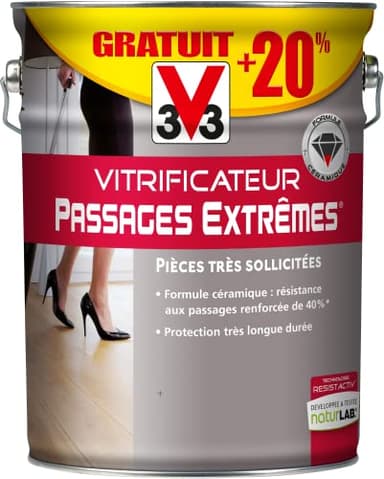 V33 Vitrificateur parquet passages extrêmes - Incolore Brillant 6L