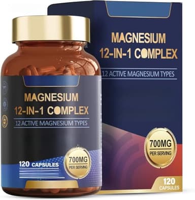 Générique Complexe Magnésium 12 en 1, Soutien aux Muscles et au Cœur, Non OGM