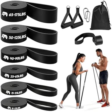 Ensemble de Bandes de Résistance, 6 Bandes de Traction pour Musculation, Haltérophilie, Renforcement Musculaire, Entraînement à Domicile, Mobilité et étirements