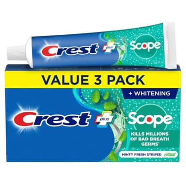 Crest Complete Whitening + Scope Toothpaste, Minty Fresh, 6.2 Oz Triple Pack , 175.8 G (Lot De 3)